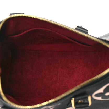 Louis Vuitton Empreinte Monogram Giant Speedy Bandouliere 25 Black Beige 5 of 9