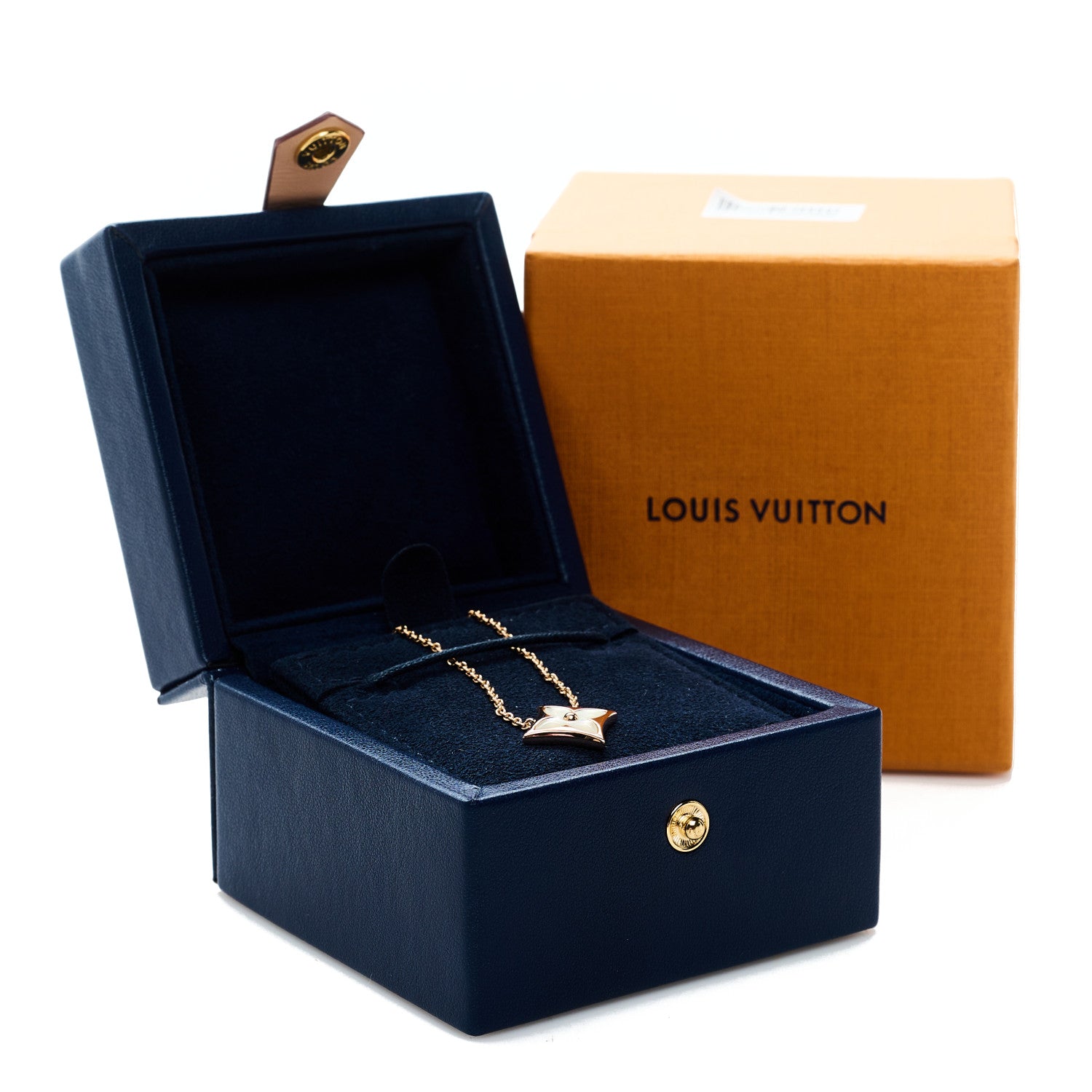 Louis Vuitton 18K Pink Gold Mother of Pearl Color Blossom Star Pendant Necklace 6 of 6