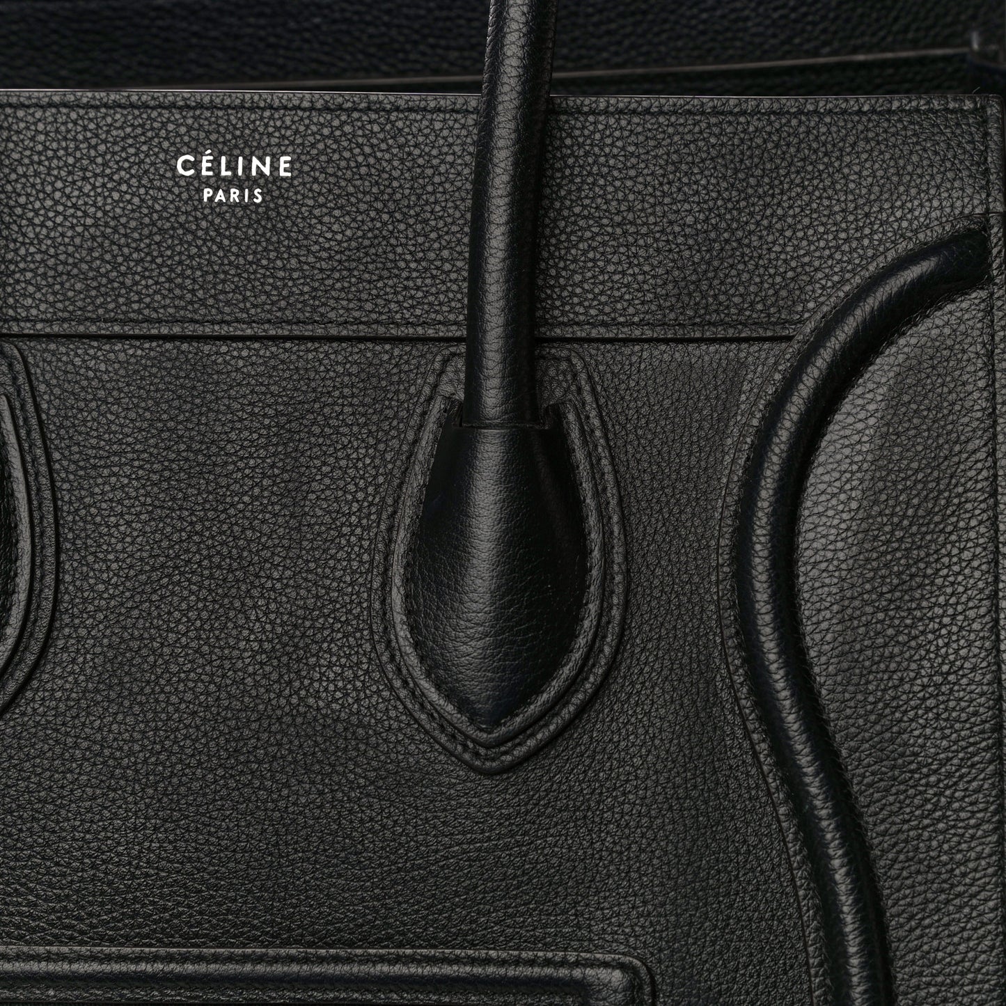 Drummed Calfskin Mini Luggage Black