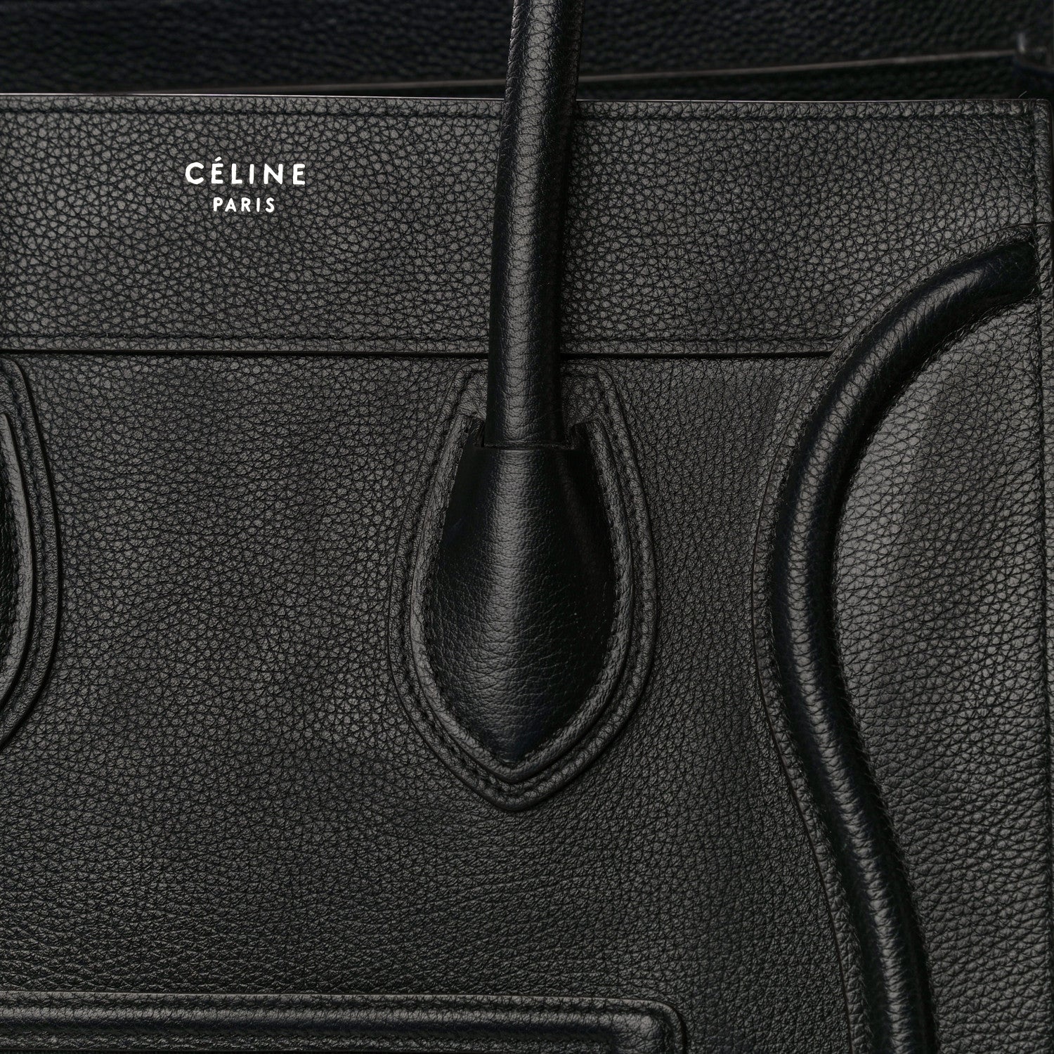 Celine Drummed Calfskin Mini Luggage Black 10 of 14