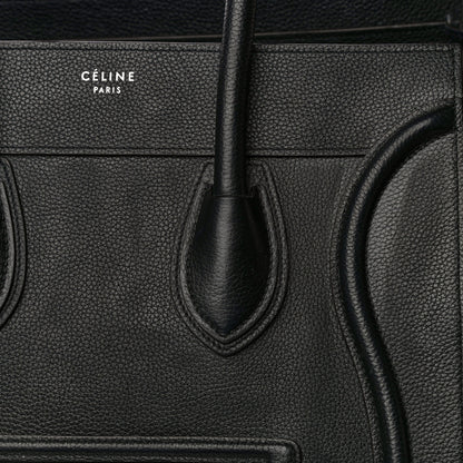 Celine Drummed Calfskin Mini Luggage Black 10 of 14
