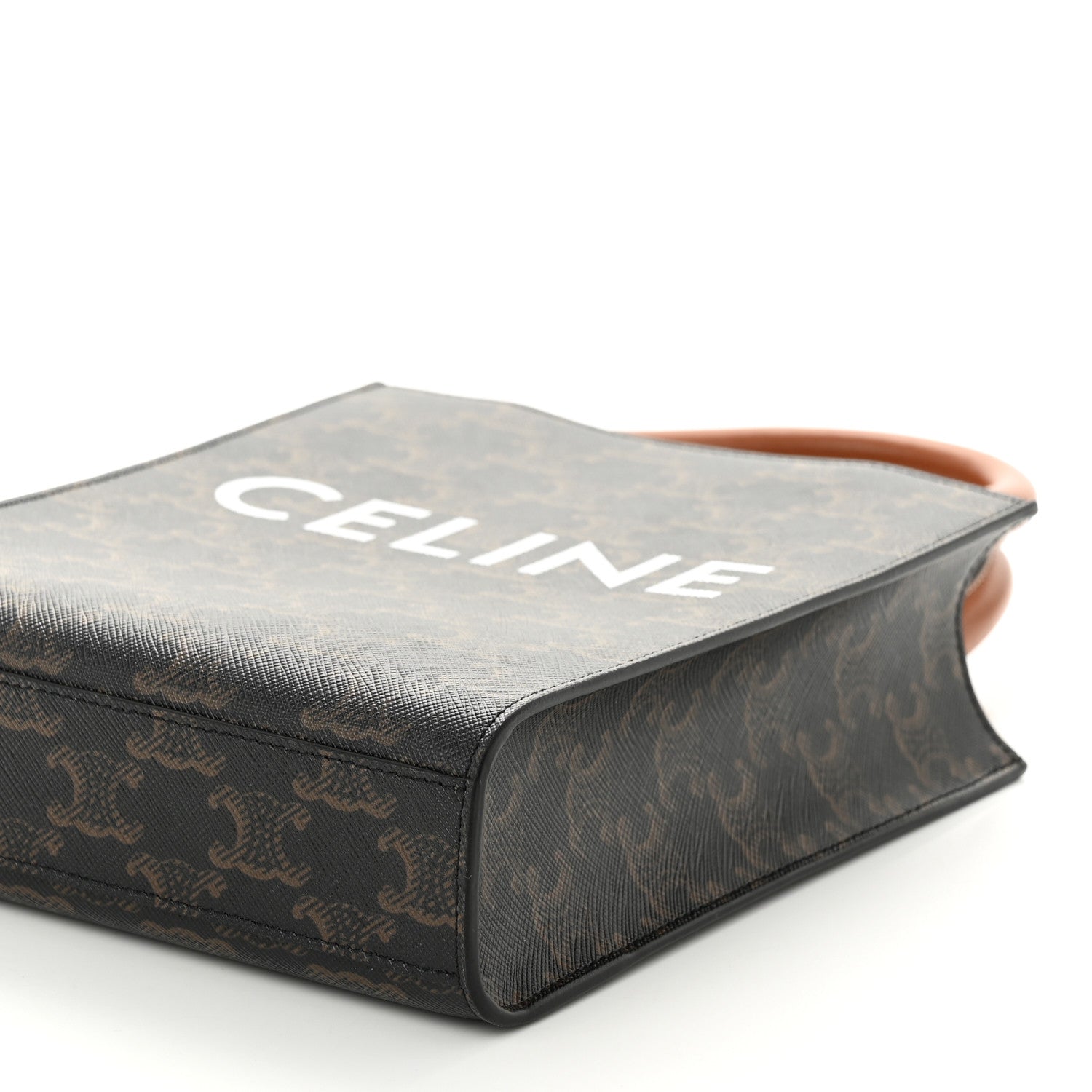 Celine Triomphe Canvas Calfskin Mini Vertical Cabas Tan 9 of 9