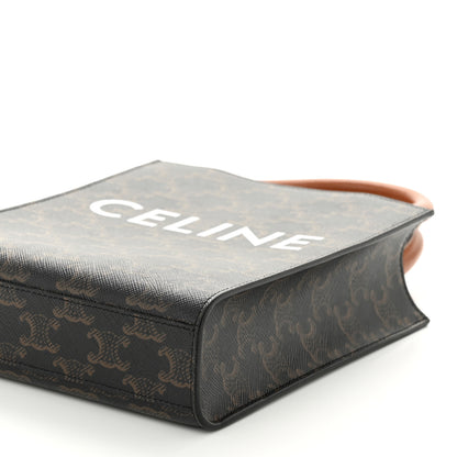Celine Triomphe Canvas Calfskin Mini Vertical Cabas Tan 9 of 9