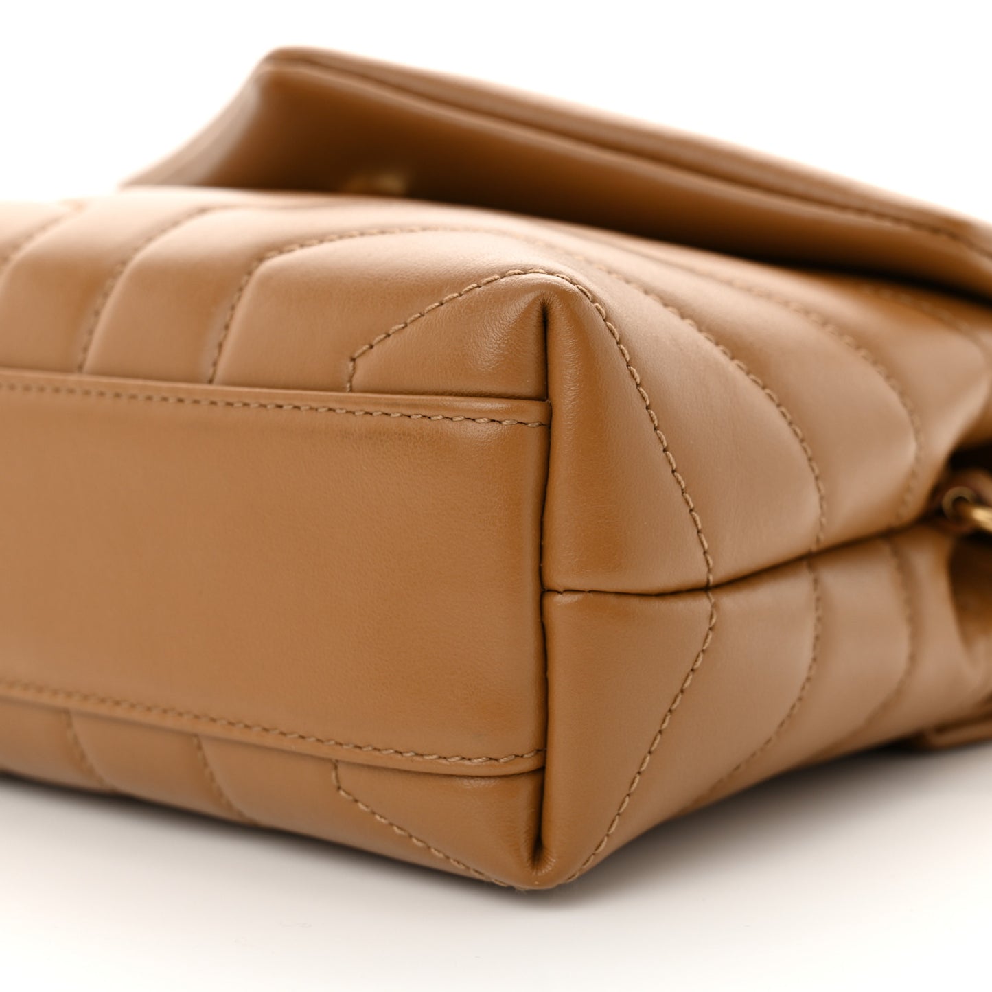 Calfskin Y Quilted Monogram Toy Loulou Crossbody Bag Dark Natural