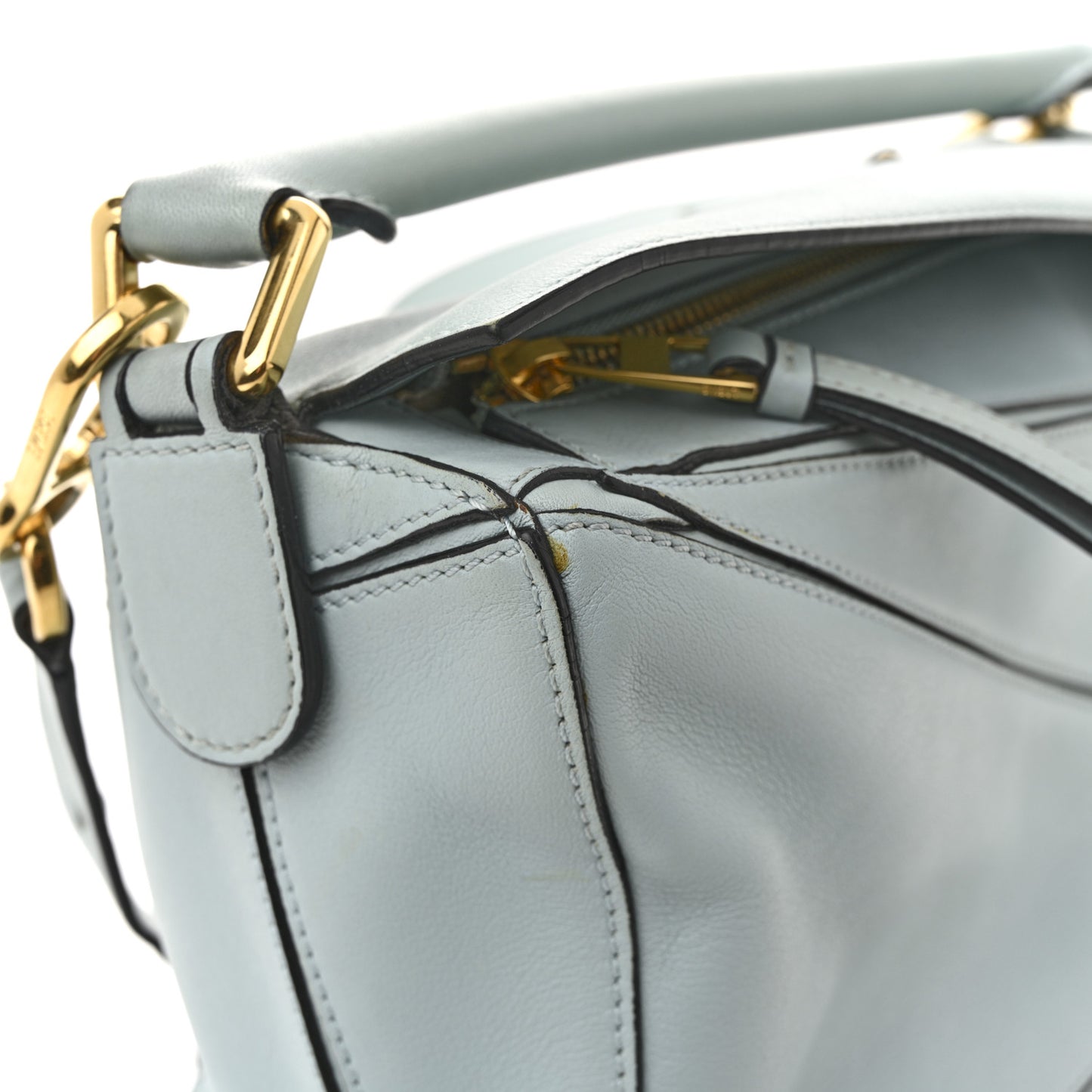 Calfskin Small Puzzle Bag Light Blue