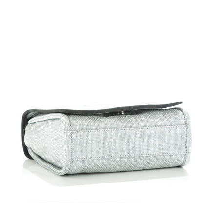 Chanel Woven Straw Raffia Small Deauville Messenger Grey 5 of 8