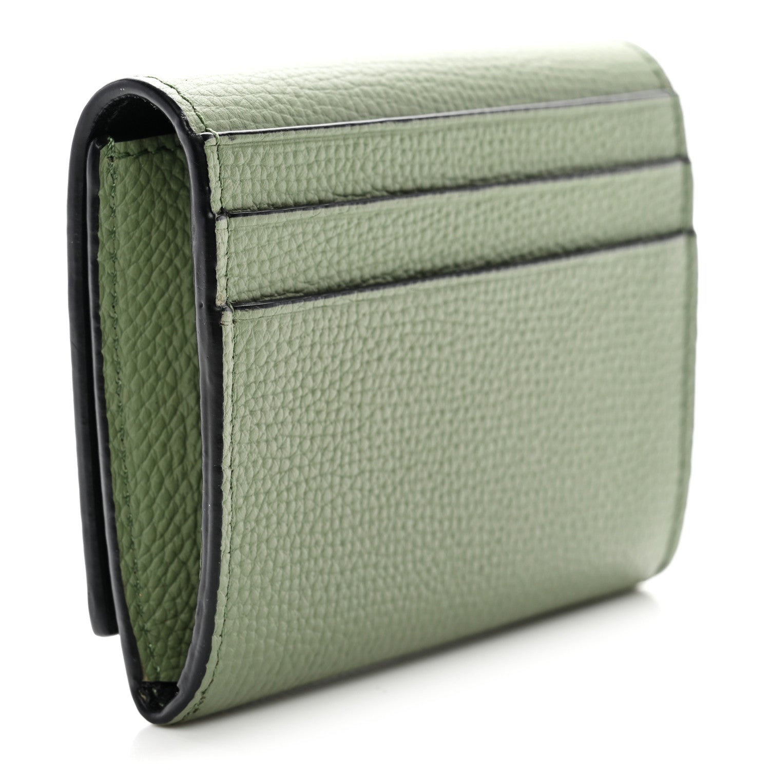 Loewe Pebble Grain Calfskin Pansies Print Coin Cardholder Rosemary 3 of 6