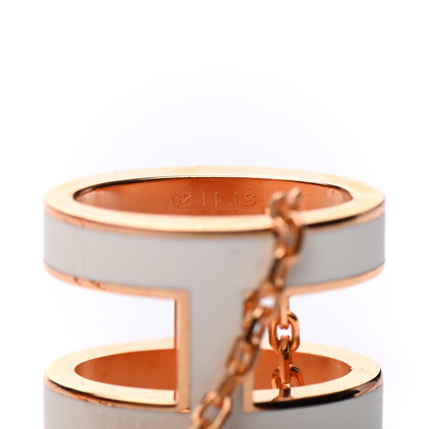 Hermes Lacquered Rose Gold Pop H Pendant Necklace White 6 of 7