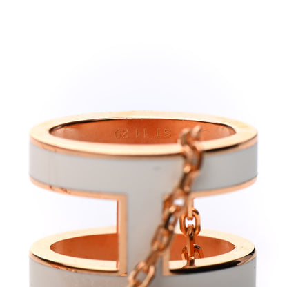 Hermes Lacquered Rose Gold Pop H Pendant Necklace White 6 of 7