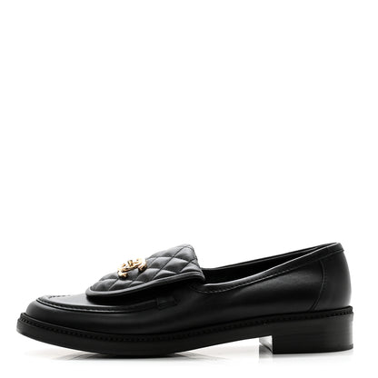 Chanel Lambskin Quilted CC Turnlock Loafers 41 Black 1 of 8