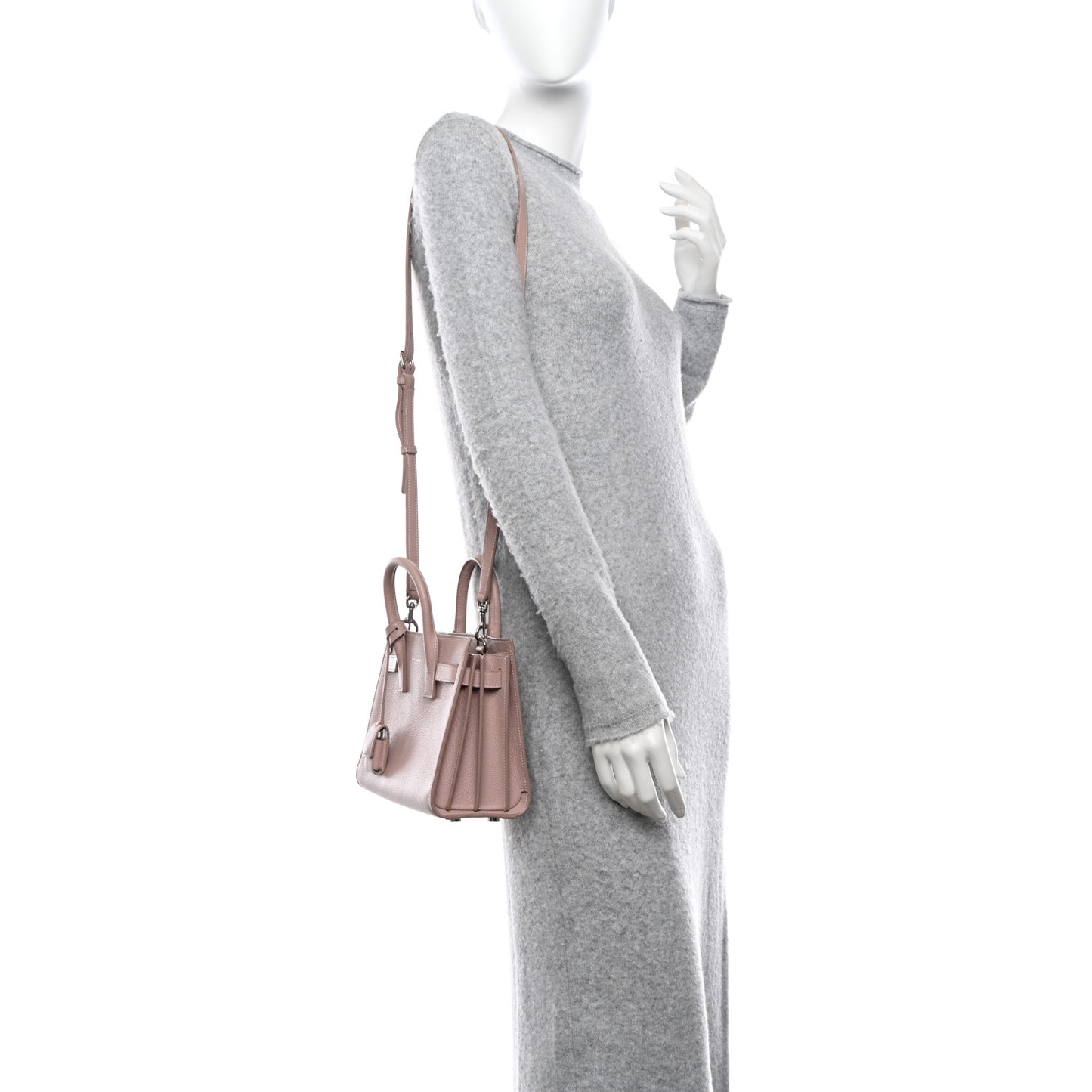 Grained Calfskin Nano Sac De Jour Antique Rose