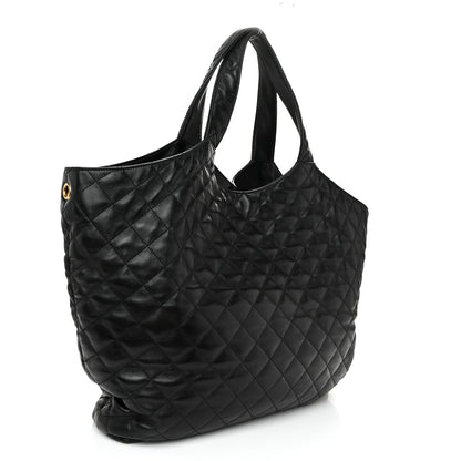 Saint Laurent Lambskin Quilted Maxi Icare Shopping Tote Black 4 of 11