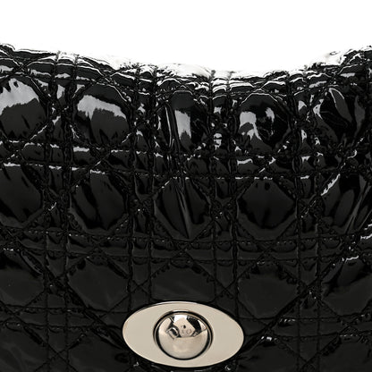Christian Dior Patent Lambskin Cannage Rendezvous Flap Black 9 of 14