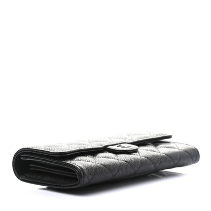 Chanel Caviar Quilted Large Gusset Flap Wallet Black 4 of 8