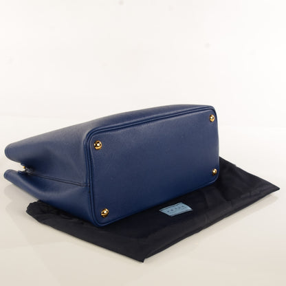 Prada Saffiano Cuir Medium Double Bag Inchiostro 4 of 11