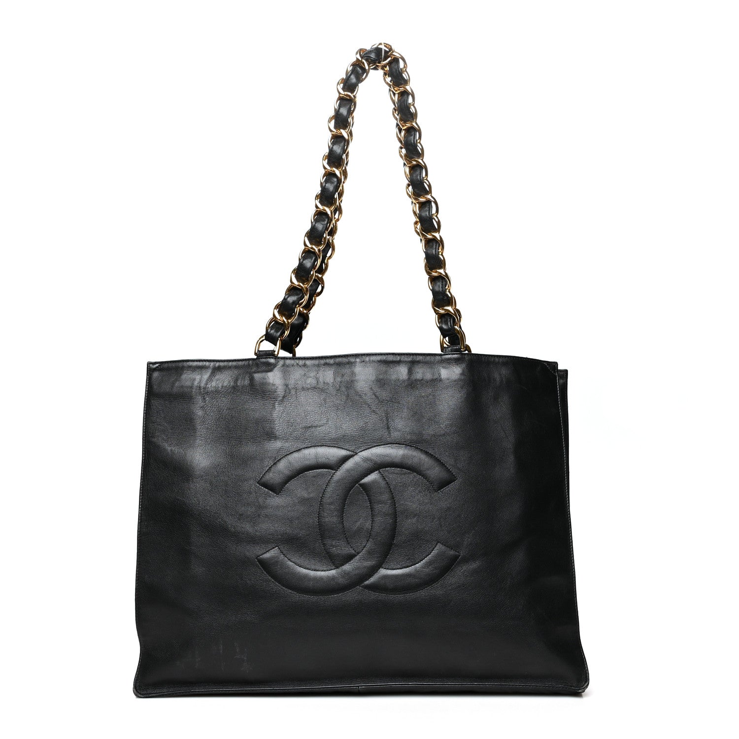Chanel Lambskin CC Tote Black 1 of 12