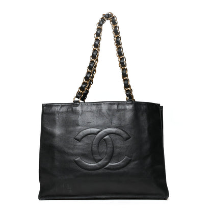 Chanel Lambskin CC Tote Black 1 of 12