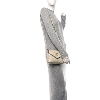 Saint Laurent Calfskin Y Quilted Monogram Toy Loulou Crossbody Bag Blanc Vintage 2 of 11