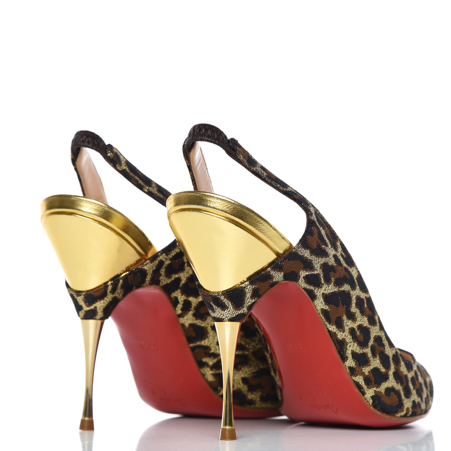 Christian Louboutin Jacquard Leopard Print Slingback 120 Pumps 37.5 4 of 7