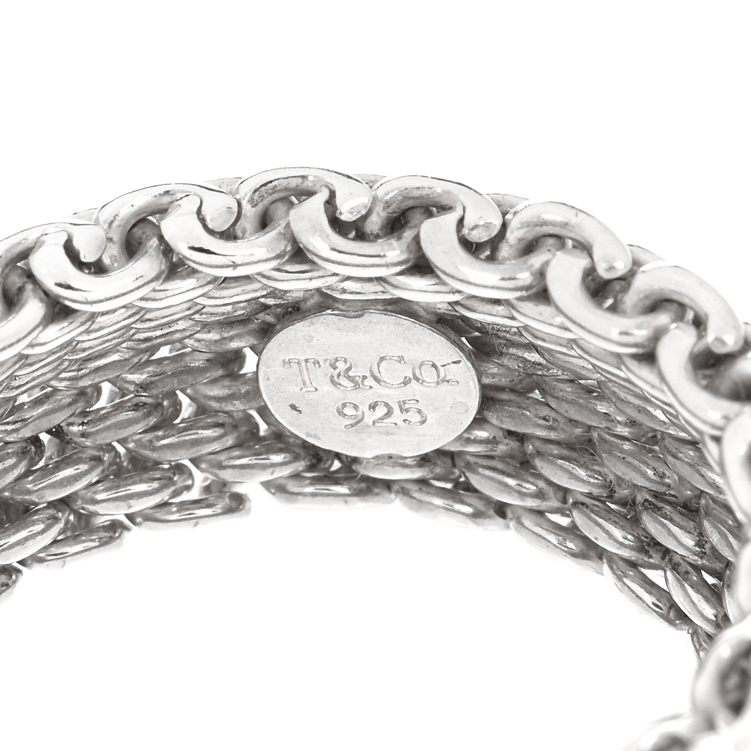 Tiffany Sterling Silver Mesh Somerset Ring 54 6.75 4 of 4