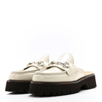 Gucci Cordovan Lux Horsebit Platform Mules 38 Mystic White 3 of 11