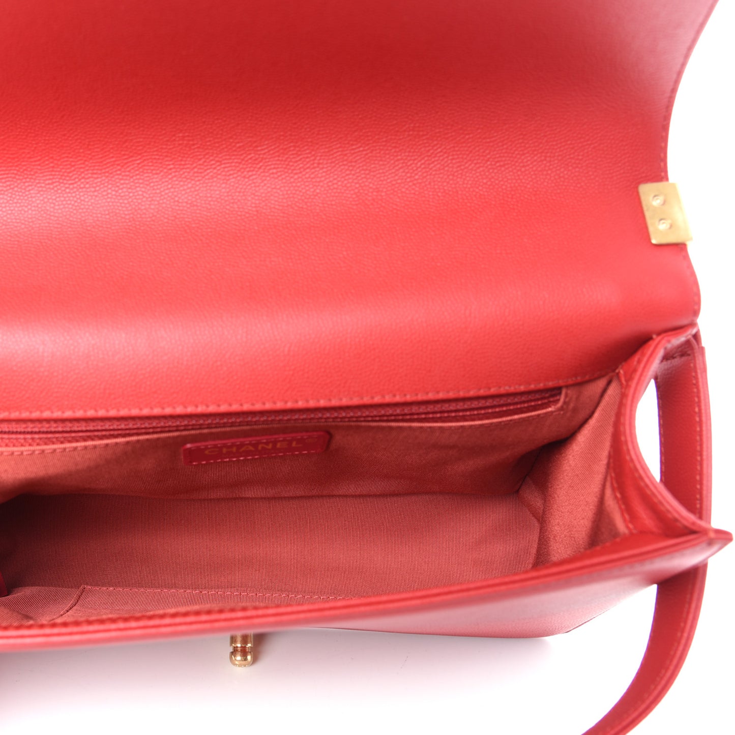 Caviar Quilted New Medium Boy Flap Dark Red