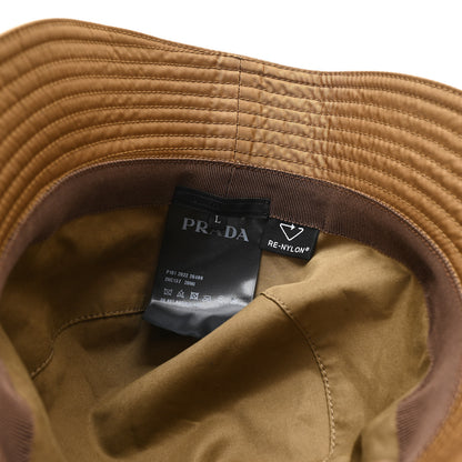 Prada Re-Nylon Metal Triangle Logo Mens Bucket Hat L Tabacco 8 of 9