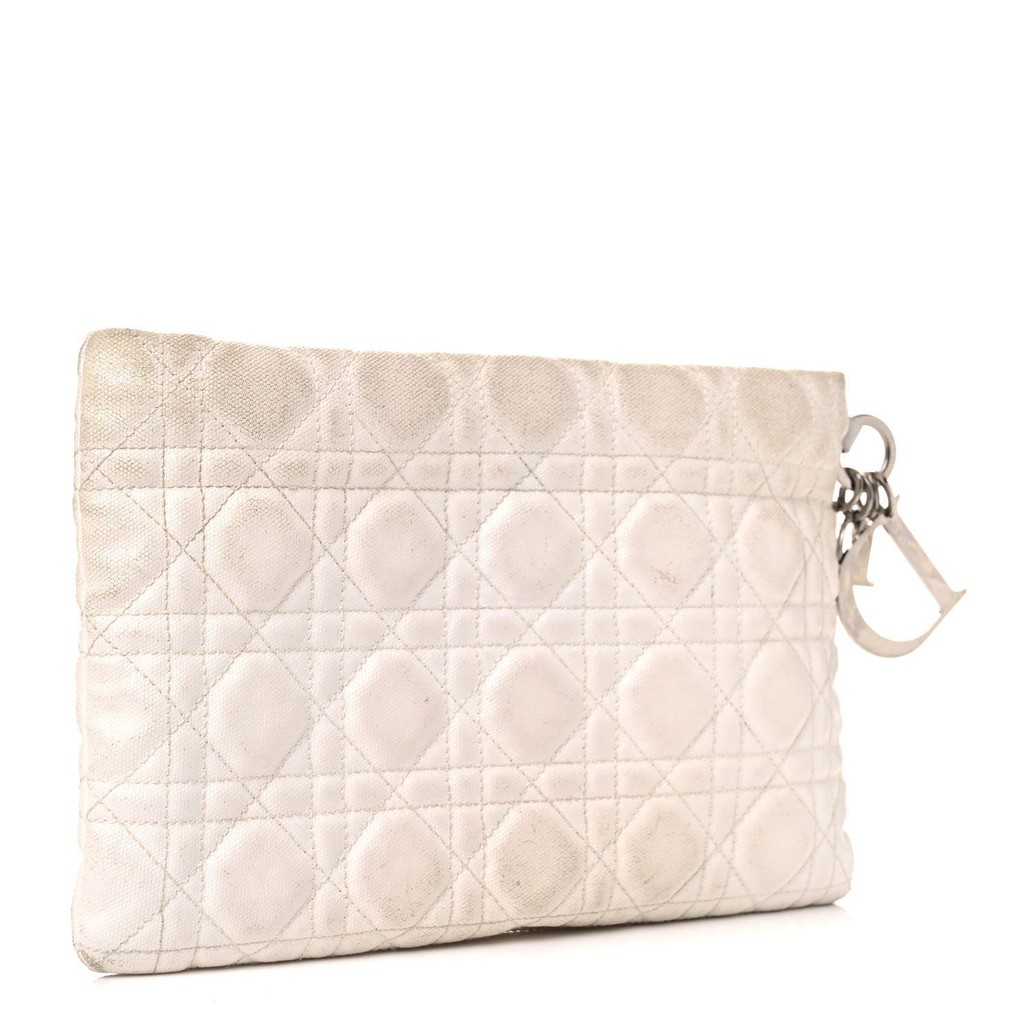 Christian Dior Coated Canvas Cannage Panarea Pouch White 3 of 18