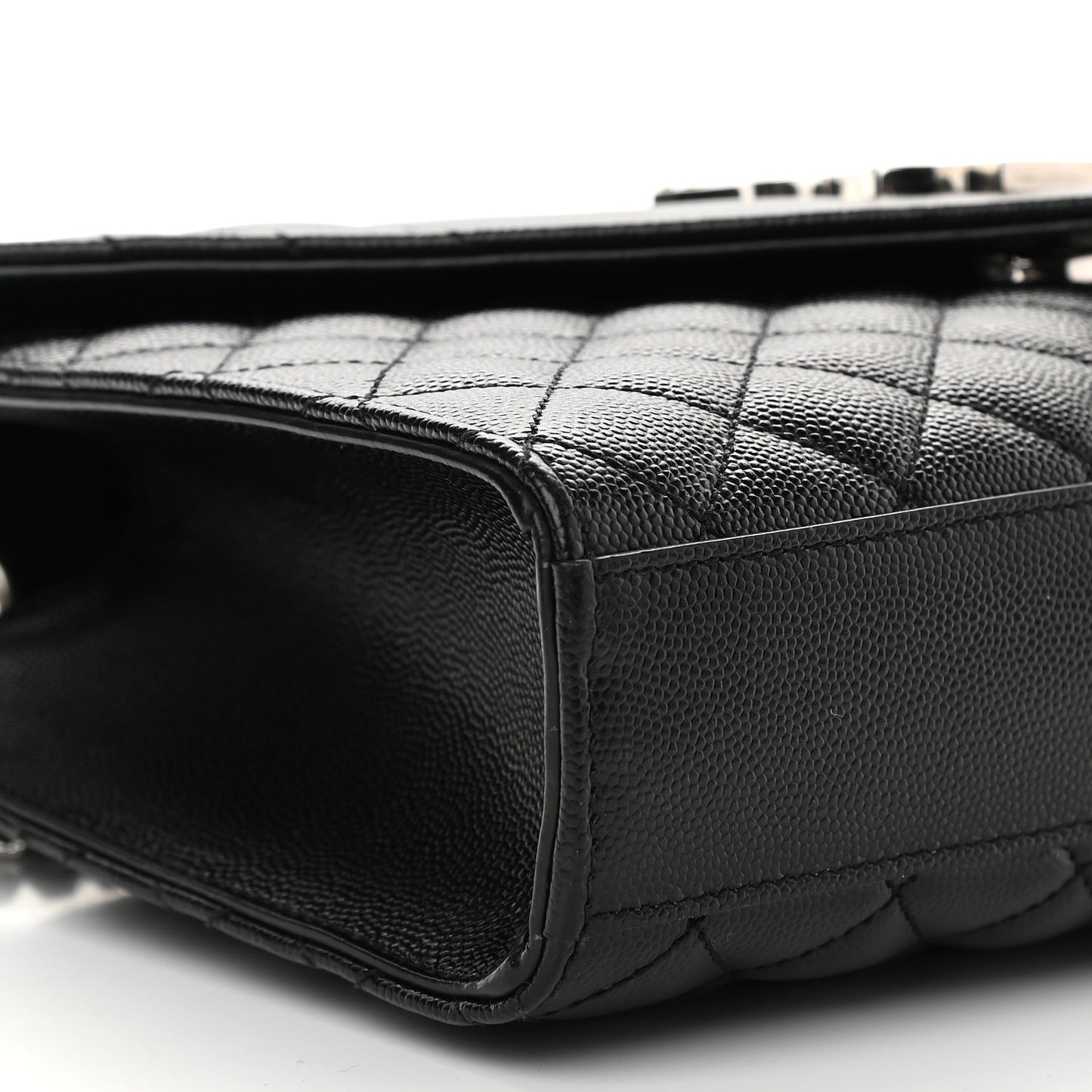 Grain De Poudre Textured Mixed Matelasse Triquilt Medium Monogram Satchel Black