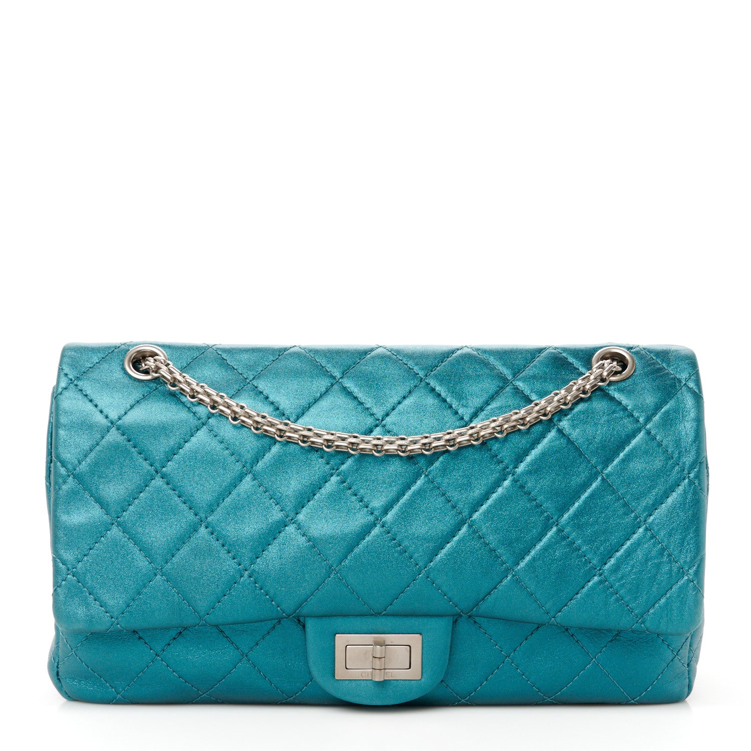 Chanel Metallic Calfskin Quilted 2.55 Reissue Flap 227 Turquoise 1 of 10