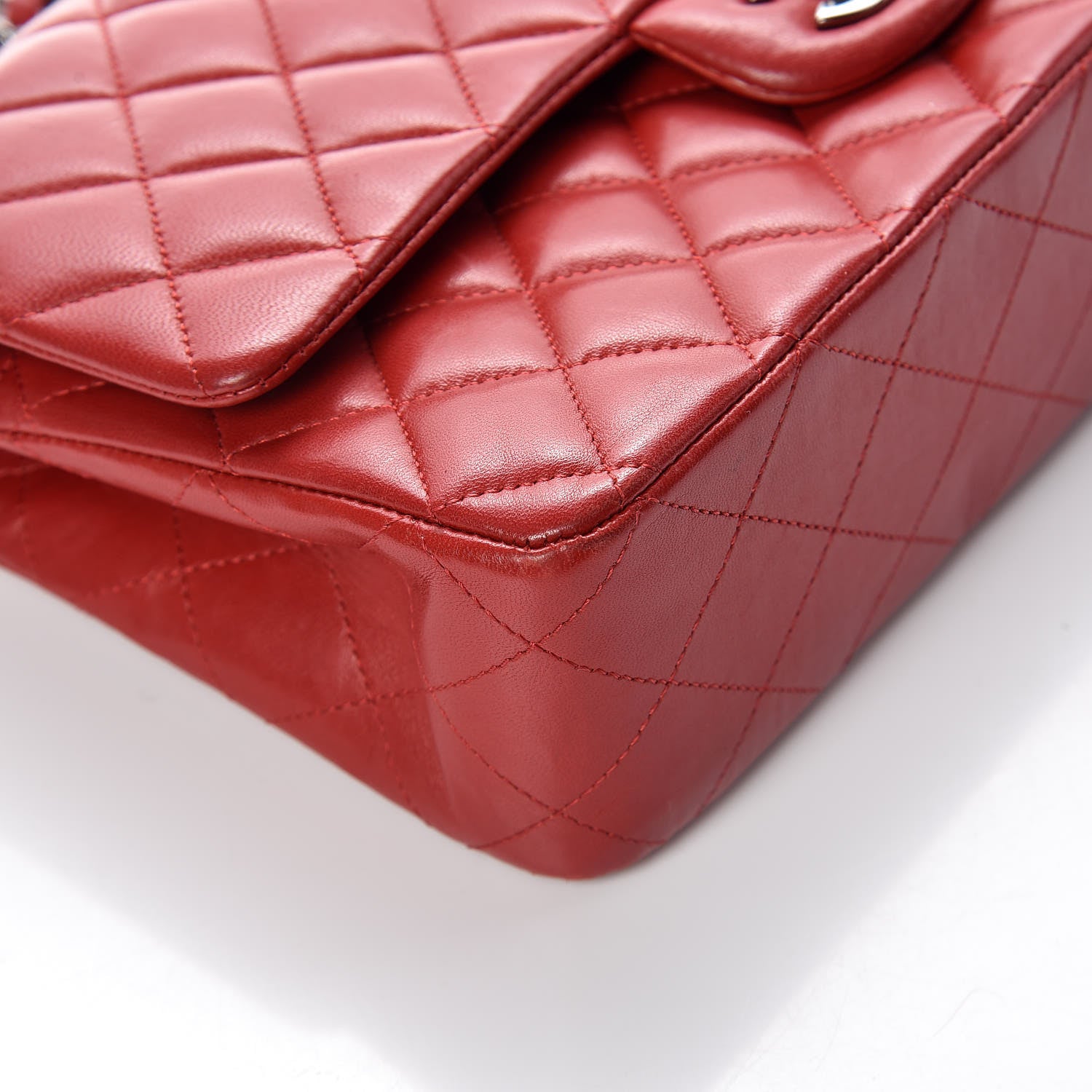 Chanel Lambskin Quilted Medium Double Flap Red 11 of 14