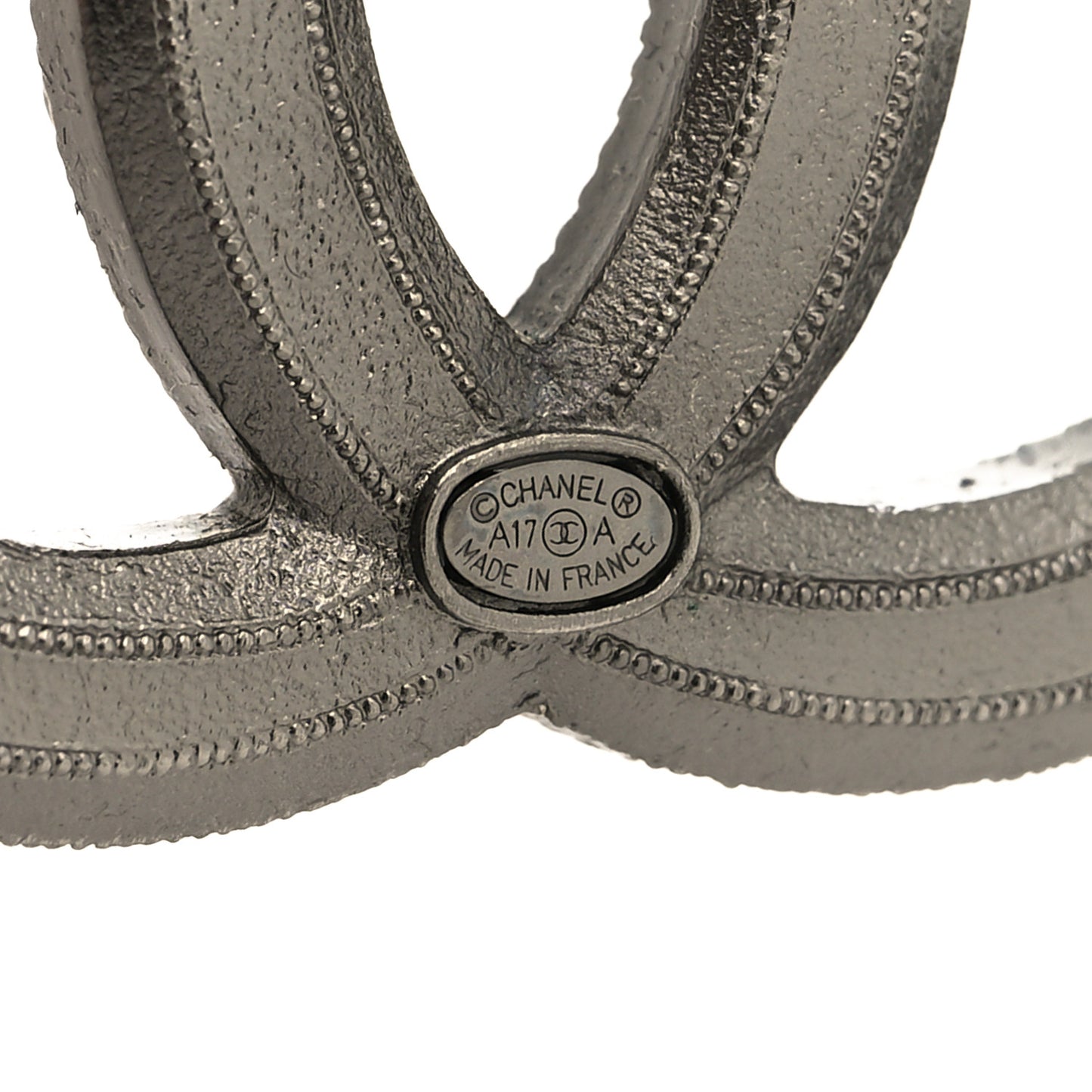 Ruthenium Pearl CC Brooch Dark Grey