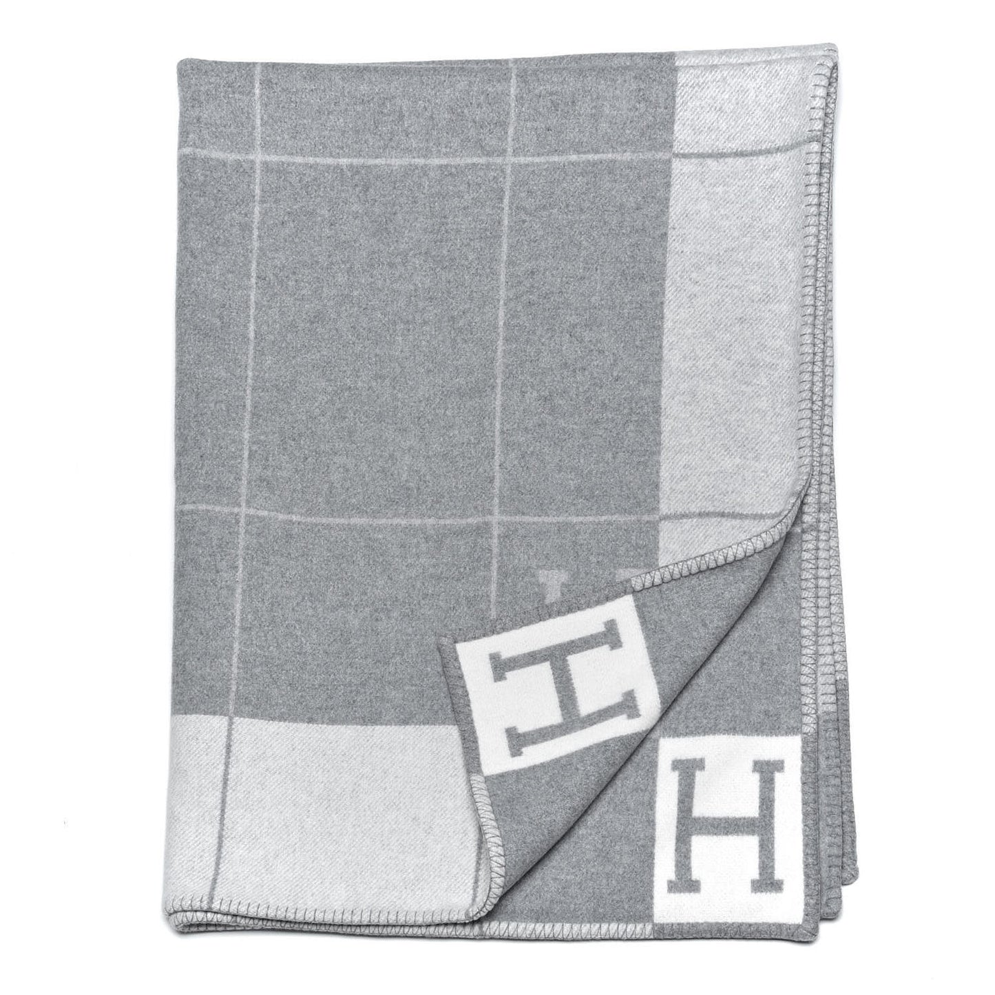 Wool Cashmere Avalon III Blanket Ecru Gris Clair