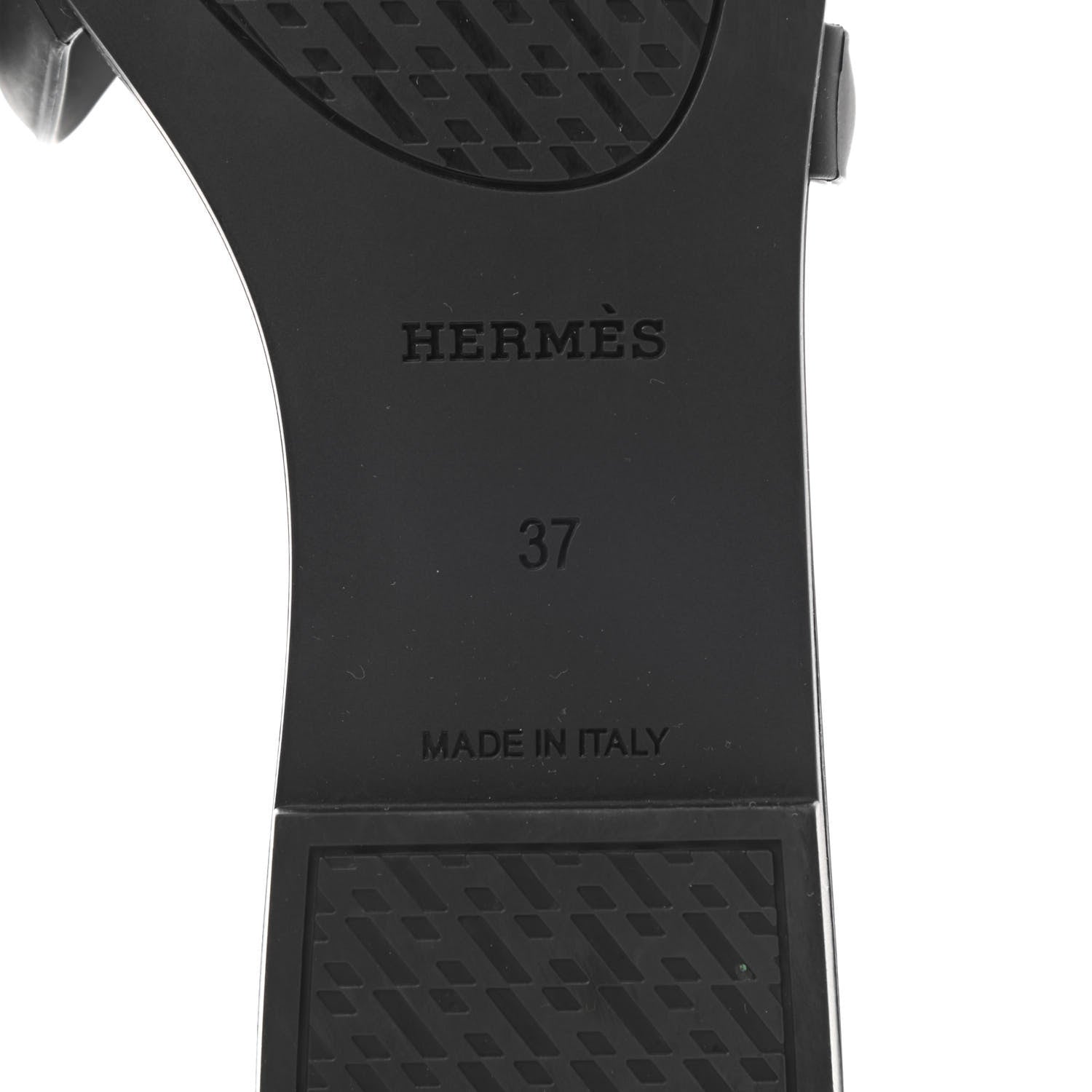 Hermes Rubber Aloha Sandals 37 Black 7 of 9