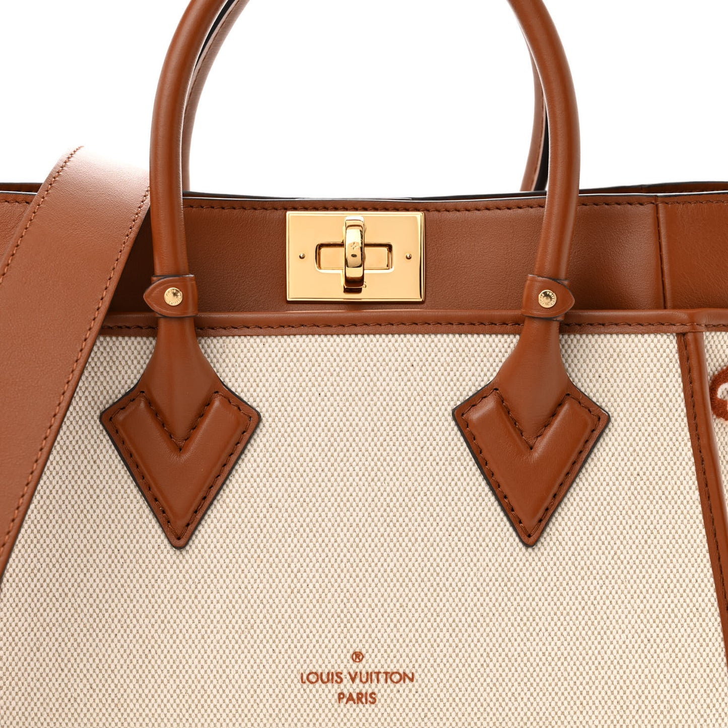 Canvas Calfskin Monogram On My Side PM Caramel Tan