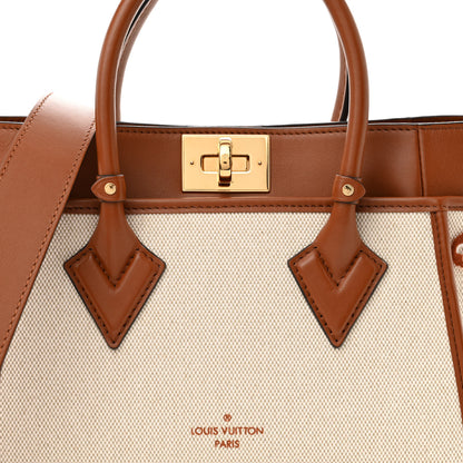 Louis Vuitton Canvas Calfskin Monogram On My Side PM Caramel Tan 7 of 10
