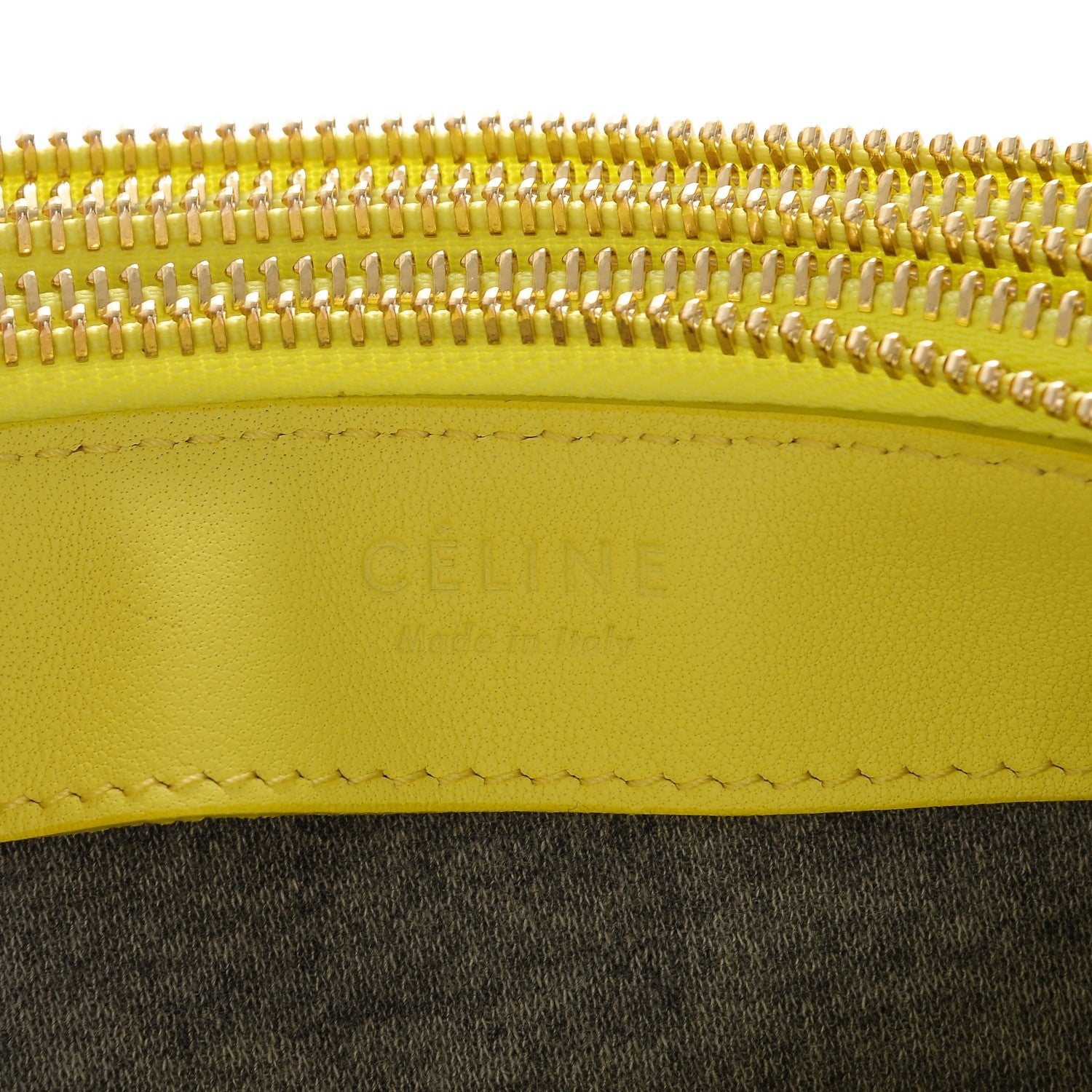 Celine Lambskin Small Trio Crossbody Bag Fluo Yellow 6 of 7