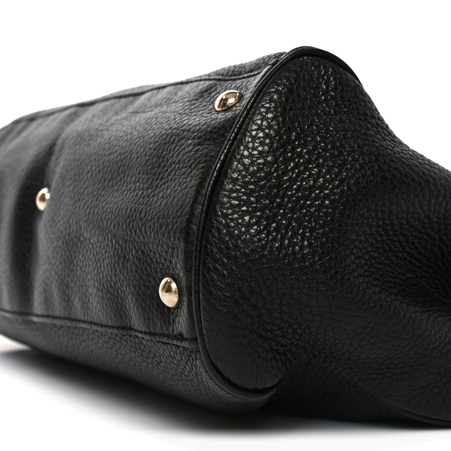 Pebbled Calfskin Medium Bamboo Shopper Tote Black