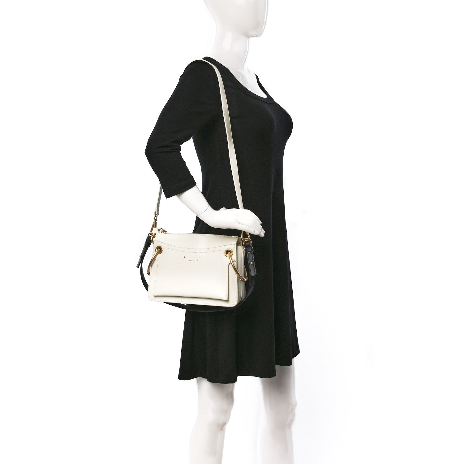 Chloe Calfskin Medium Roy Bag Natural White 2 of 12