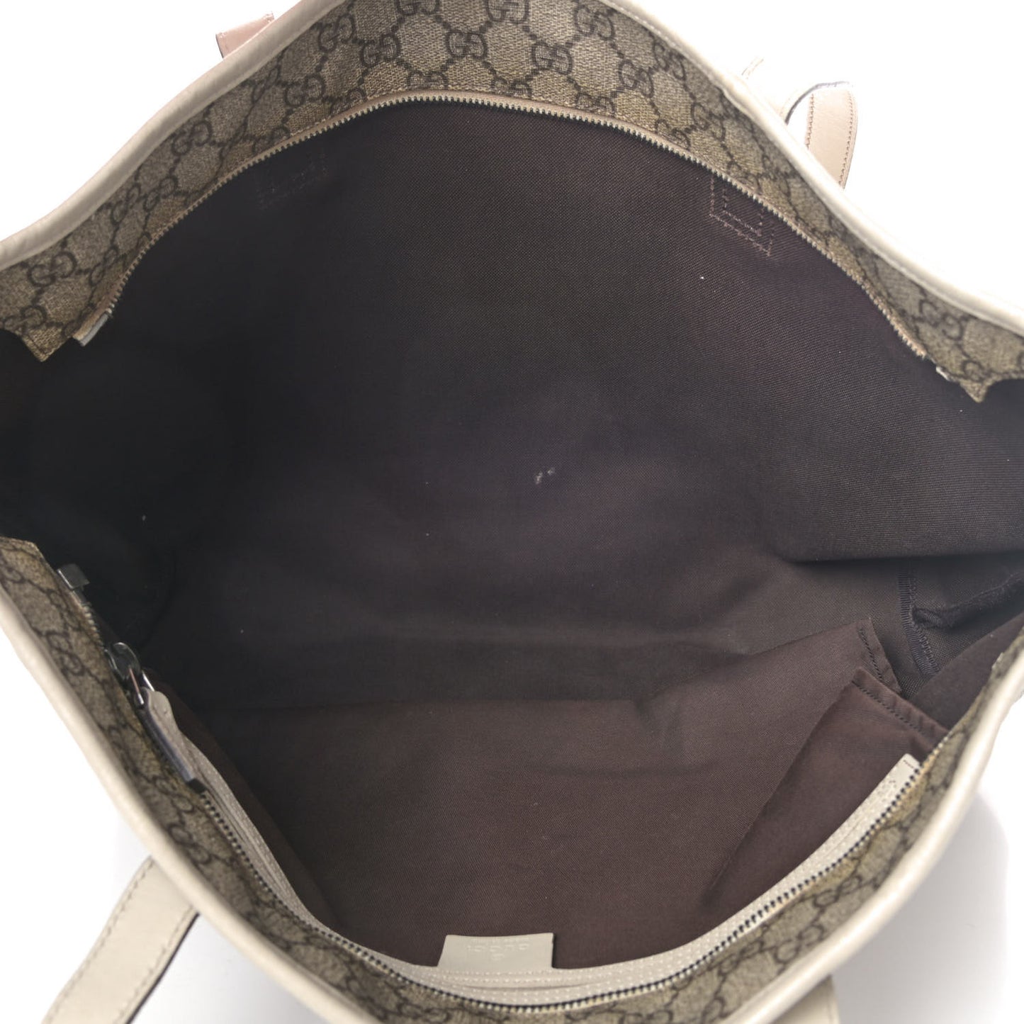 GG Supreme Monogram Medium Zippered Shopping Tote Off White