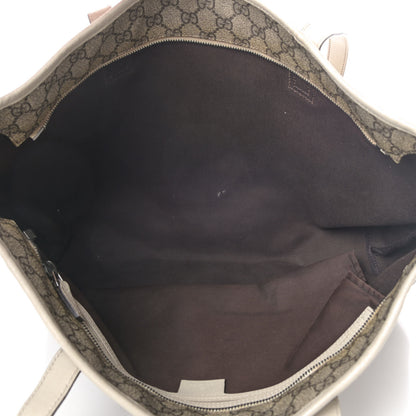 Gucci GG Supreme Monogram Medium Zippered Shopping Tote Off White 4 of 7