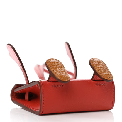 Hermes Tadelakt Chevre Mysore Kelly Quelle Idole Bag Charm Rose Sakura Sanguine Nata Sesame 3 of 7