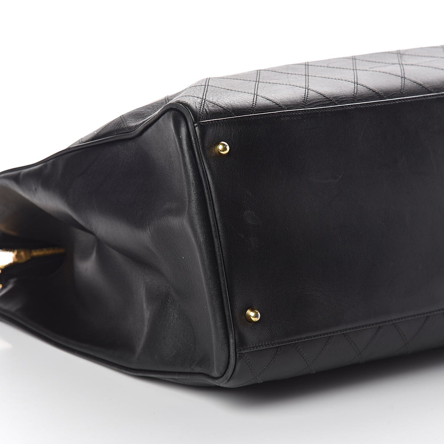 Calfskin Stitched XL Weekender Black