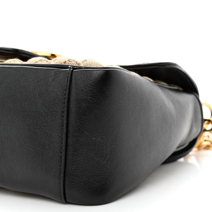 Gucci Monogram Azalea Calfskin Matelasse Diagonal Small GG Marmont Top Handle Shoulder Bag Beige Ebony Black 10 of 11