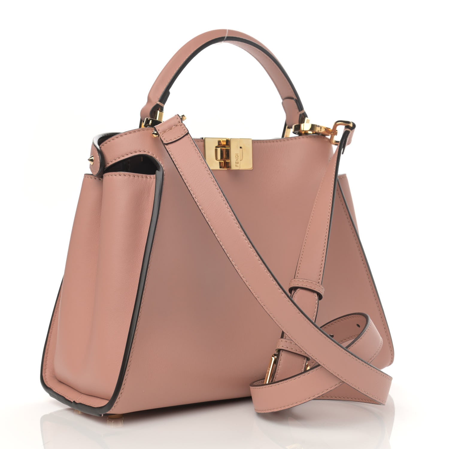 Fendi Vitello Tahiti Burro Medium Peekaboo Iconic Essentially Satchel Rosa Burbon Maya 3 of 12