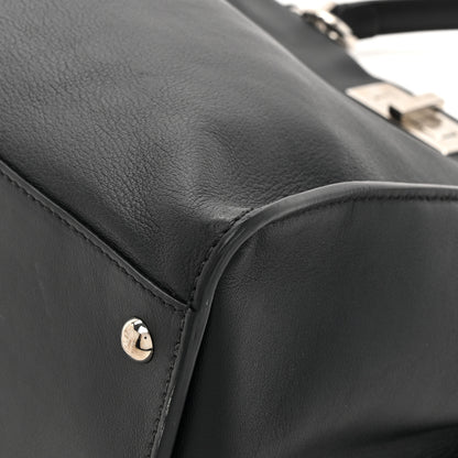 Fendi Vitello Dolce Marmol Patent Crocodile Trapuntata Large Peekaboo Iconic Satchel Black Fumo 13 of 15