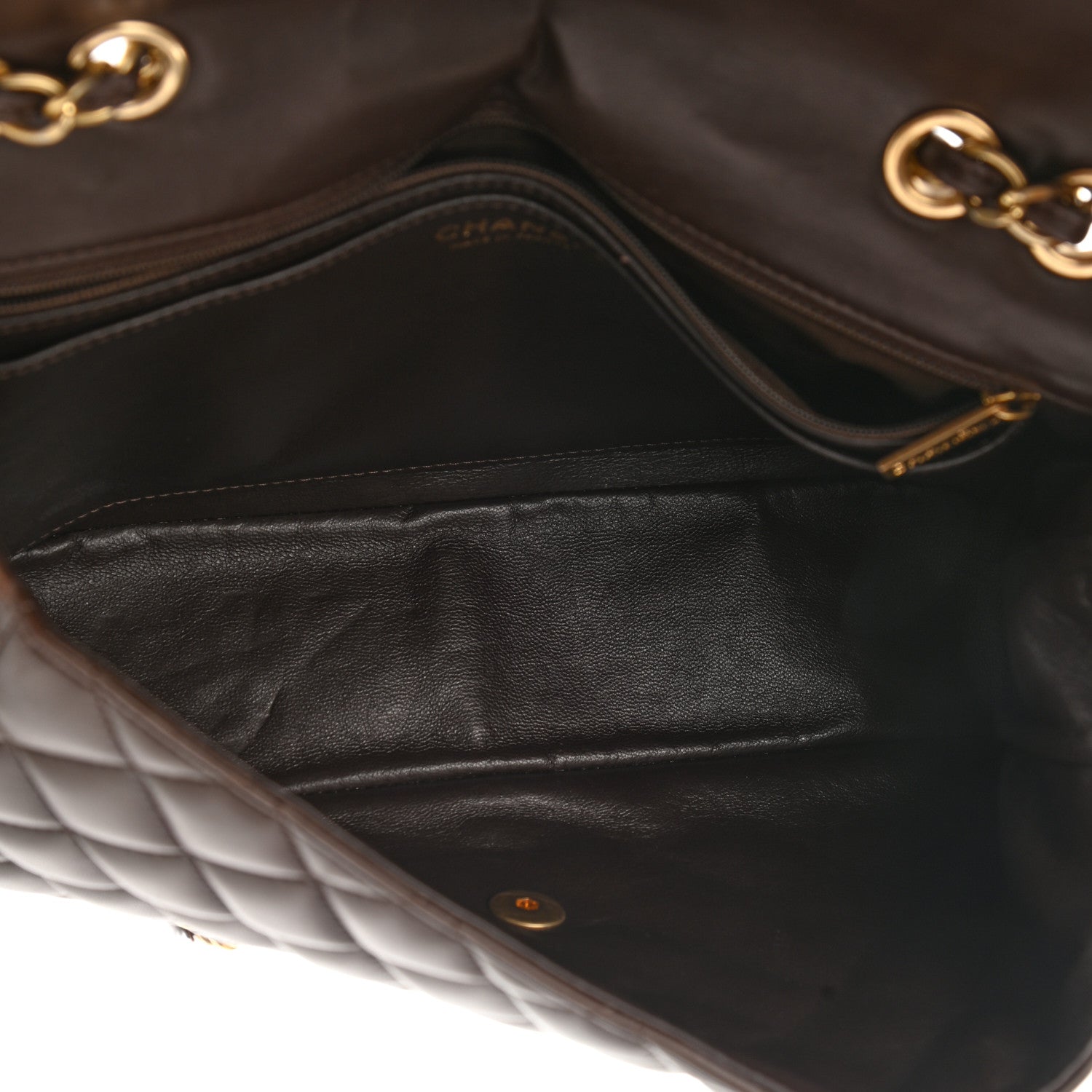 Chanel Lambskin Quilted Jumbo Single Flap Dark Brown 5 of 15