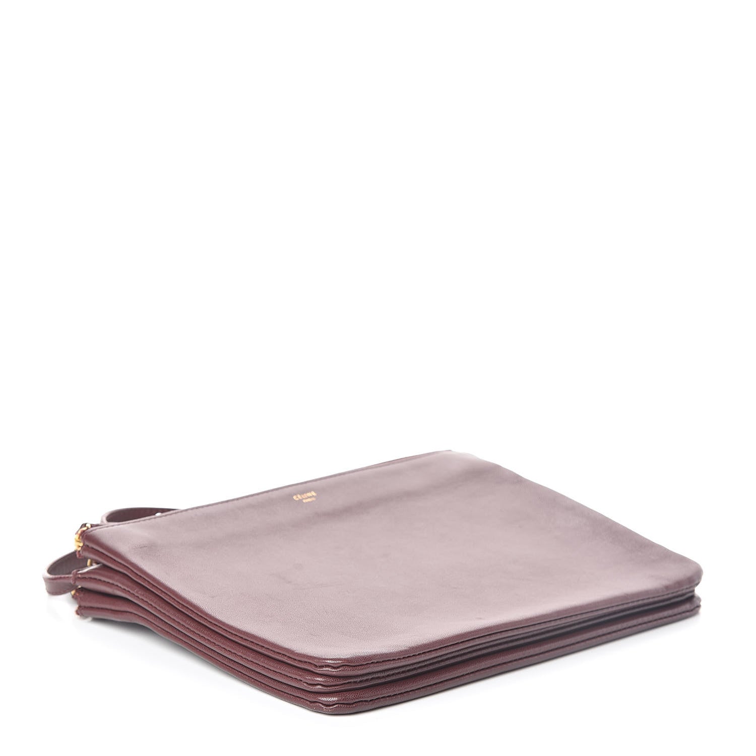 Celine Lambskin Large Trio Crossbody Bag Burgundy 4 of 11