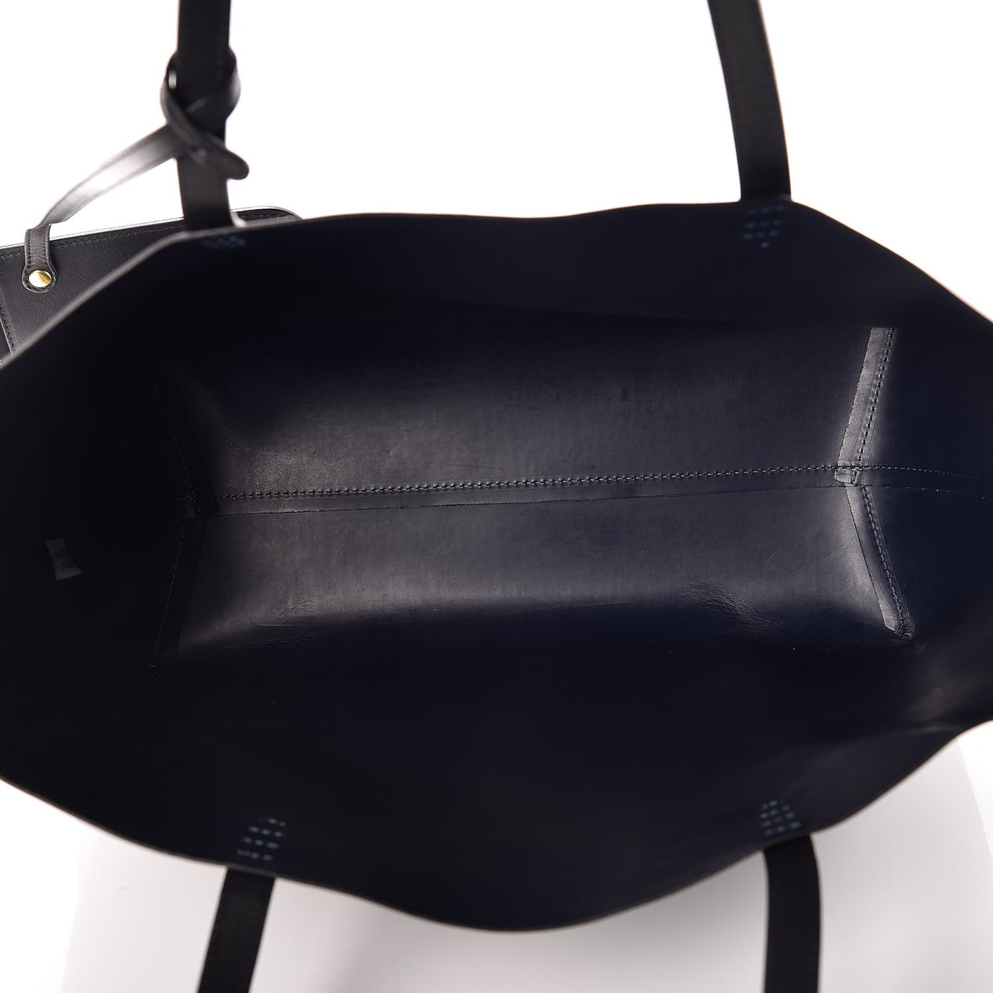 Calfskin Small Shopping Tote Black Blu