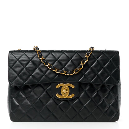 Chanel Lambskin Quilted XL Jumbo Single Flap Black 1 of 14